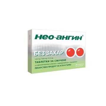 Нео-Ангин N Таблетки за смучене за гърло без захар х 24 бр.