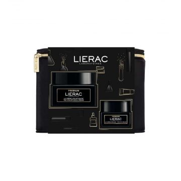 Lierac Premium Богат противостареещ крем за суха и много суха кожа 50 мл + Lierac Premium Мултикорективен противостареещ крем за околоочен контур 15 мл + Козметична чанта Комплект