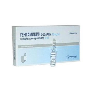 Гентамицин 40 мг/мл х 2 мл х 10 ампули Sopharma
