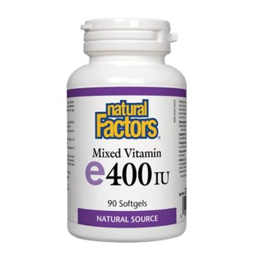 Natural Factors Mixed Vitamin E 400 IU Токофероли микс - естествена форма на витамин Е 268 мг х 90 капсули