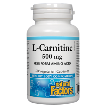 Natural Factors L-Carnitine увеличава физическата и умствената енергия 500 мг х 60 капсули