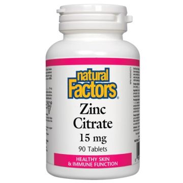 Natural Factors Zinc Citrate Цинк (цитрат) за имунитет и здрава кожа 15 мг 90 таблетки