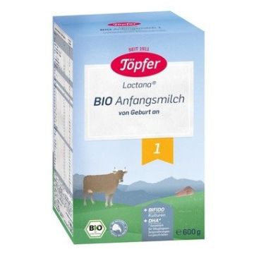 Lactana Bio 1 Сухо мляко за кърмачета с 4 вида бифидобактерии 0M+ 600 гр Topfer