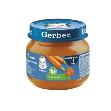 GERBER® Храна за бебета Моркови пюре Моето първо пюре бурканче 80 гр