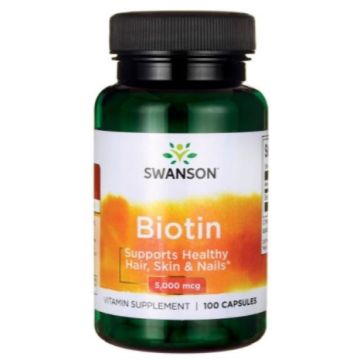 Swanson Biotin Биотин за косата, кожата и ноктите 100 капсули