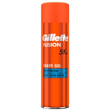 Gillette Fusion Moisturizing Овлажняващ гел за бръснене с какаово масло 200 мл