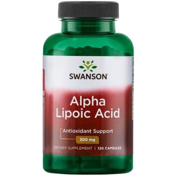Swanson Alpha Lipoic Acid Алфа Липоева Киселина за здравословен въглехидратен метаболизъм х 120 капсули