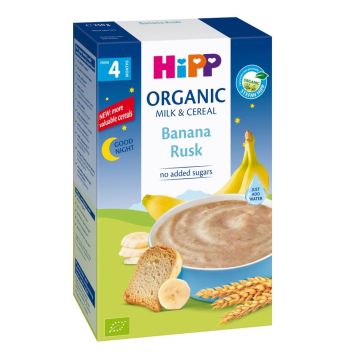 Hipp био инстантна каша Лека нощ банан и сухар 4М+ 250 гр