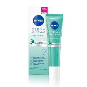 Nivea Derma Skin Clear Нощен ексфолиант за лице 40 мл