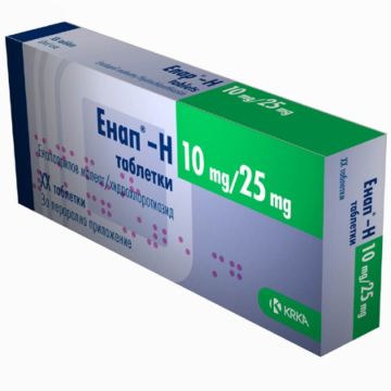 Енап H 10 мг/25 мг х 20 таблетки КRКА