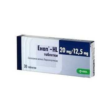 Енап HL 20 мг/12.5 мг х 30 таблетки KRKA