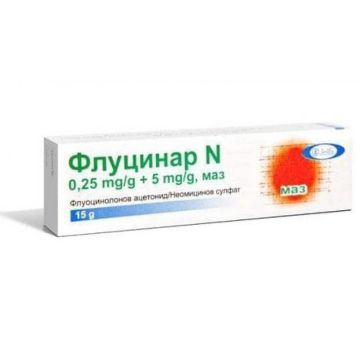 Флуцинар N маз 0.25 мг/5 мг/г х15 г Jelfa Pharmaceutical