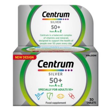 Centrum Silver 50+ A-Z Силвър Витамини и минерали за хора на възраст над 50 години х 30 таблетки Pfizer 