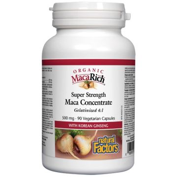 Natural Factors MacaRich Maca Concentrate Мака концентрат - при умора, стрес и хормонален дисбаланс 500 мг х 90 капсули