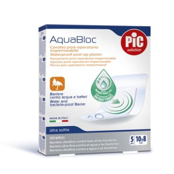 PIC Solution AquaBloc Водоустойчиви пластири 10 см х 8 см х5 бр Artsana Italia