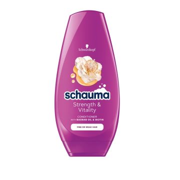 Schauma Strenght & Vitality Балсам за тънка и слаба коса с масло от баобаб и биотин 250 мл