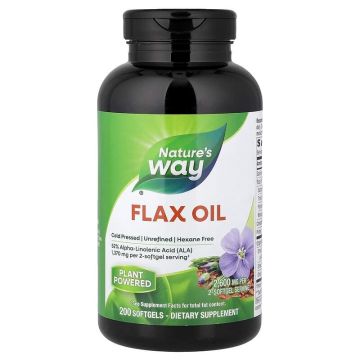 Nature's Way Flax Oil Max Strength Ленено масло 1300 мг х 200 софтгел капсули