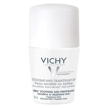 Vichy Дезодорант рол-он с 48 часа ефект против изпотяване без парфюм за чувствителна или депилирана кожа 50 мл
