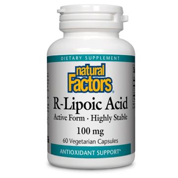 Natural Factors R-Alpha Lipoic Acid Алфа липоева киселина антиоксидантна защита при диабет 100 мг х 60 капсули