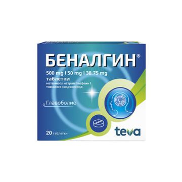 Беналгин при главоболие 500 мг 20 таблетки Teva