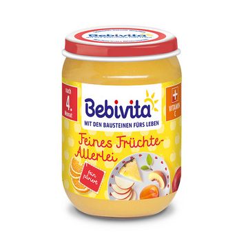 Bebivita пюре от различни плодове без глутен 4М+ 190 гр
