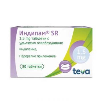 Индипам SR 1.5 мг х 30 таблетки Teva