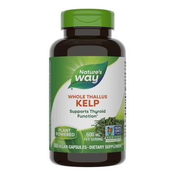 Nature's Way Kelp Whole Thallus Кафяви водорасли за щитовидната жлеза 600 мг х 180 капсули