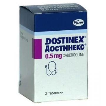 Достинекс 0.5 мг х 2 таблетки Pfizer