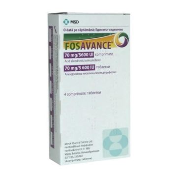 Фозаванс 70 мг/5600IU х 4 таблетки MSD