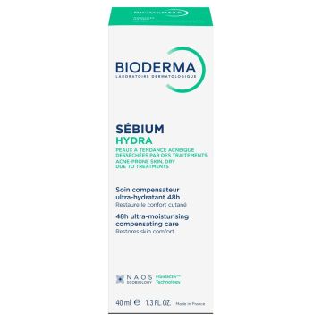 Bioderma Sebium Hydra Хидратиращ крем за акнеична кожа, суха вследствие на терапии 40 мл