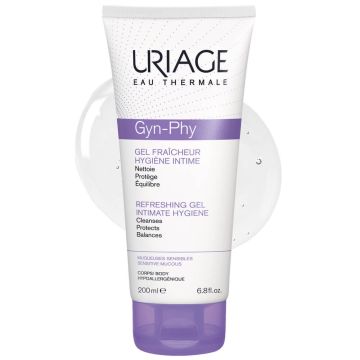 Uriage Gyn-Phy Защитаващ освежаващ почистващ интимен гел за чувствителна кожа 200 мл