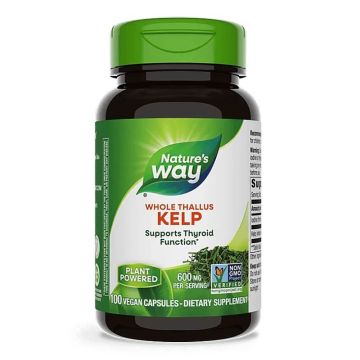 Nature's Way Kelp Whole Thallus Кафяви водорасли за щитовидната жлеза 600 мг х 100 капсули