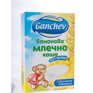 Ganchev Бананова млечна каша без глутен 4М+ 200 гр