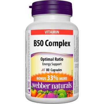 Webber Naturals Витамин B50 Комплекс х80 капсули