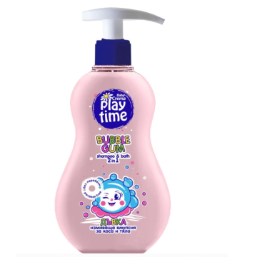 Baby Crema Play Тime Измиваща емулсия за коса и тяло 2в1 с аромат на дъвка 400 мл