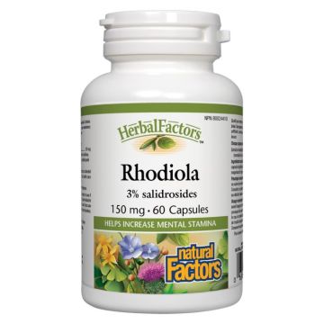 Natural Factors Rhodiola Златен корен при тревожност и паник атаки 150 мг х 60 капсули