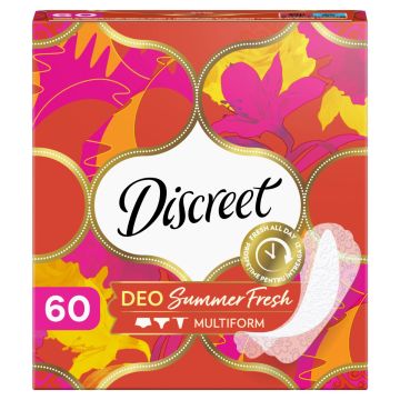 Discreet Deo Summer Fresh Ежедневни дамски превръзки лятна свежест 60 бр