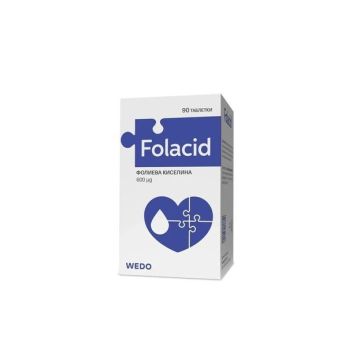 Folacid Фолиева киселина 600 мкг х 90 таблетки Wedo