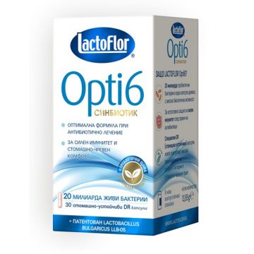 Lactoflor Opti 6 Синбиотик за силен имунитет x 30 капсули