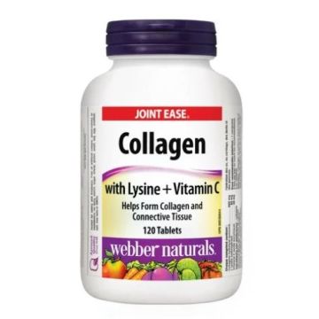 Webber Naturals Collagen with Lysine + Vitamin C Колаген с лизин и витамин Ц 120 таблетки