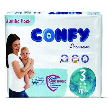  Confy Premium Размер 3 Midi Jumbo Pack 70 бр 