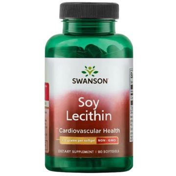 Swanson Soy Lecithin Лецитин без ГМО за мозъка и сърцето х90 капсули