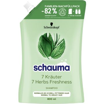 Schauma 7 Herbs Шампоан 7 билки за свежест и обем за нормална и бързо омазняваща се коса 800 мл