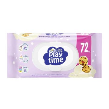 Baby Crema Play Time Бебешки влажни кърпички с капак 72 бр