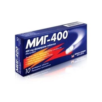 Миг-400 При болка и висока температура 400 мг х10 таблетки Berlin-Chemie