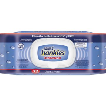 Wet Hankies Антибактериални мокри кърпи х72 бр