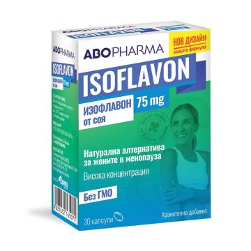 AboPharma Isoflavon Изофлавон от соя за жени в менопауза 75 мг 30 капсули