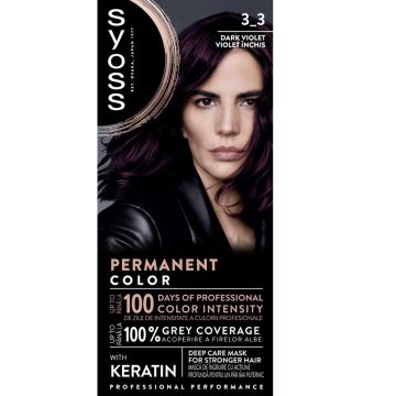 Syoss Permanent Color Дълготрайна боя за коса 3_3 Тъмно Виолетов 115 мл