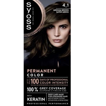 Syoss Permanenet Color Дълготрайна боя за коса 4_1 Средно Кафяв 115 мл