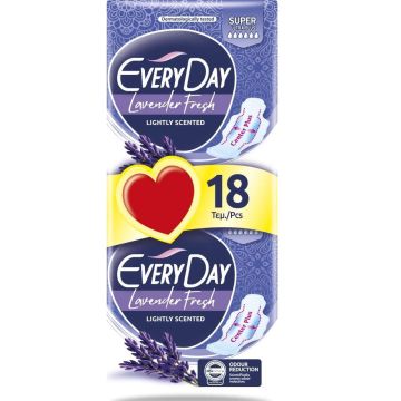 Everyday Lavender Fresh Super Ultra Plus Дамски превръзки с крилца х 18 бр